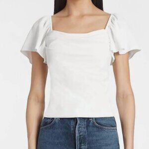 Amanda Uprichard Fortuna Top ivory blouse